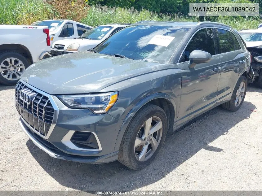 2020 Audi Q3 Premium 45 Tfsi Quattro Tiptronic VIN: WA1AECF36L1089042 Lot: 39745874