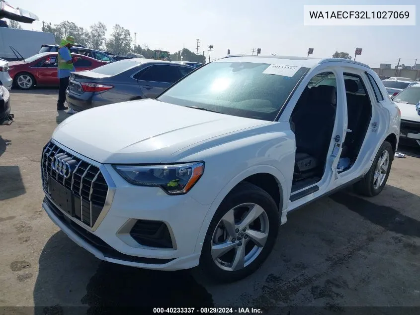 2020 Audi Q3 Premium 45 Tfsi Quattro Tiptronic VIN: WA1AECF32L1027069 Lot: 40233337