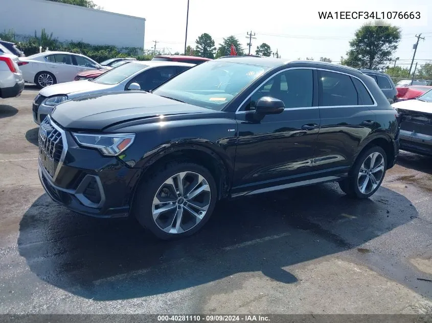 2020 Audi Q3 Premium Plus 45 Tfsi S Line Quattro Tiptronic VIN: WA1EECF34L1076663 Lot: 40281110