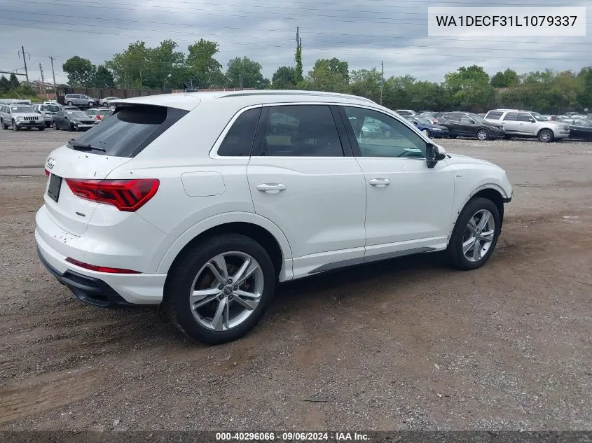 2020 Audi Q3 Premium 45 Tfsi S Line Quattro Tiptronic VIN: WA1DECF31L1079337 Lot: 40296066