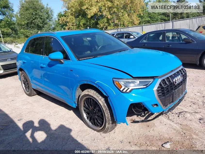 2020 Audi Q3 Premium Plus 45 Tfsi S Line Quattro Tiptronic VIN: WA1EECF39L1038183 Lot: 40298157