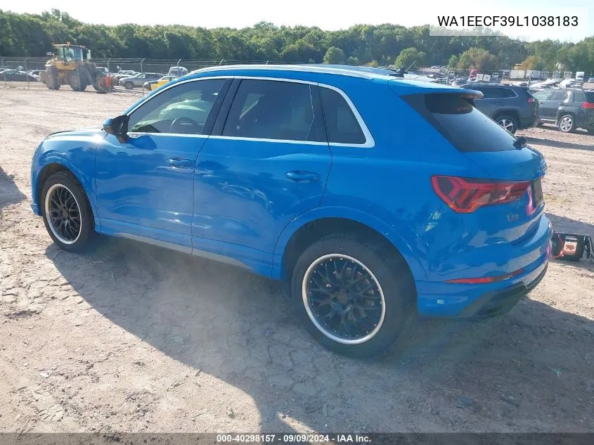 2020 Audi Q3 Premium Plus 45 Tfsi S Line Quattro Tiptronic VIN: WA1EECF39L1038183 Lot: 40298157