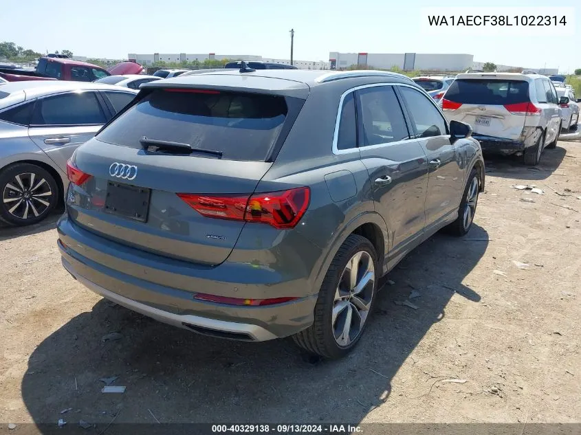 WA1AECF38L1022314 2020 Audi Q3 Premium