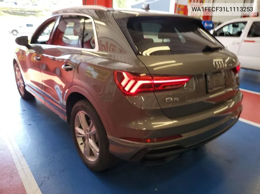 2020 Audi Q3 Prestige 45 Tfsi S Line Quattro Tiptronic VIN: WA1FECF31L1113253 Lot: 40443295