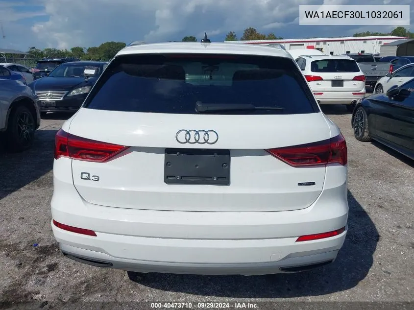 2020 Audi Q3 Premium VIN: WA1AECF30L1032061 Lot: 40473710