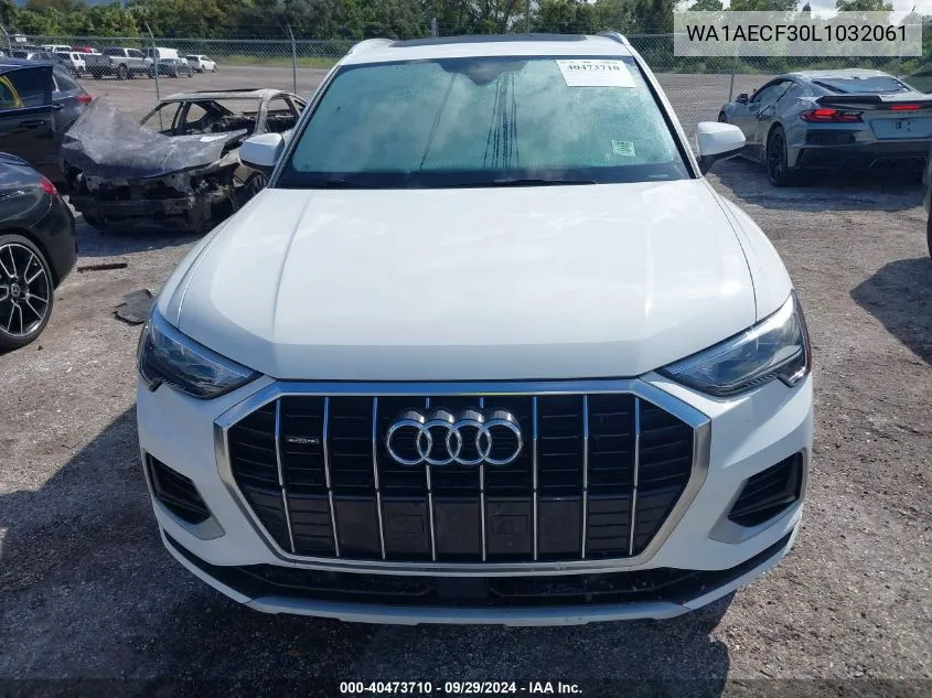 2020 Audi Q3 Premium VIN: WA1AECF30L1032061 Lot: 40473710