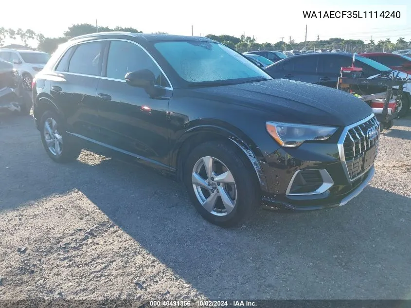 WA1AECF35L1114240 2020 Audi Q3 Premium 45 Tfsi Quattro Tiptronic