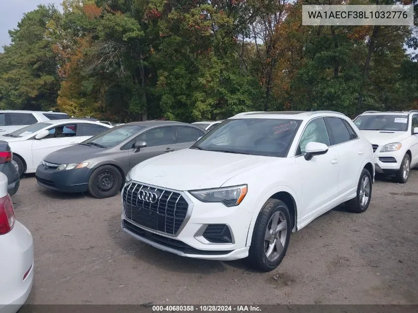 2020 Audi Q3 Premium VIN: WA1AECF38L1032776 Lot: 40680358