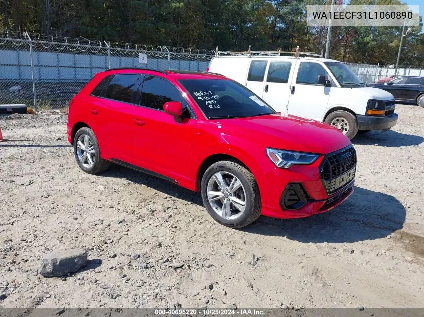 2020 Audi Q3 Premium Plus 45 Tfsi S Line Quattro Tiptronic VIN: WA1EECF31L1060890 Lot: 40695220