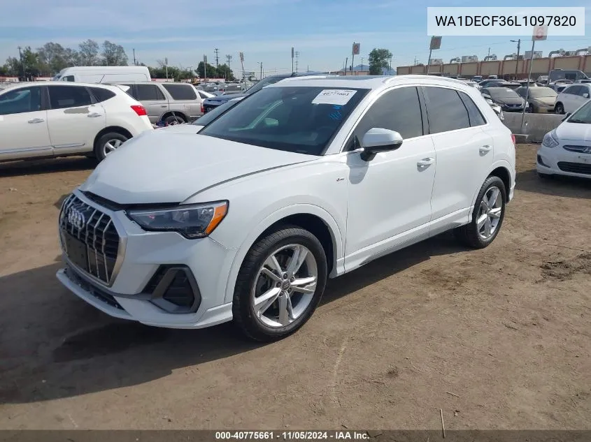 2020 Audi Q3 Premium 45 Tfsi S Line Quattro Tiptronic VIN: WA1DECF36L1097820 Lot: 40775661