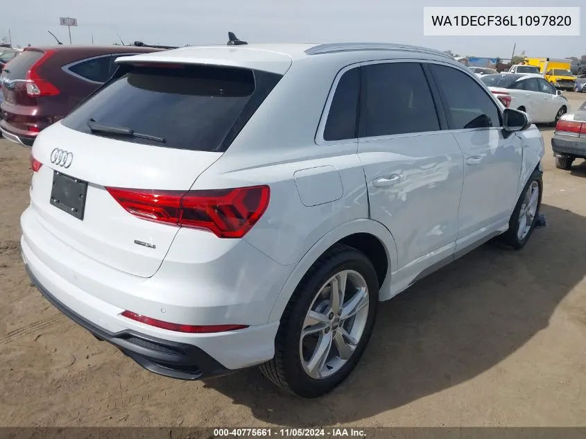 2020 Audi Q3 Premium 45 Tfsi S Line Quattro Tiptronic VIN: WA1DECF36L1097820 Lot: 40775661