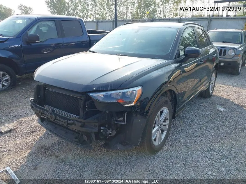 WA1AUCF32M1072999 2021 Audi Q3