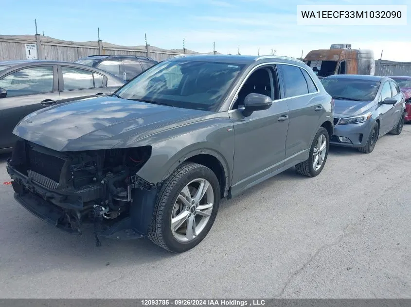 WA1EECF33M1032090 2021 Audi Q3