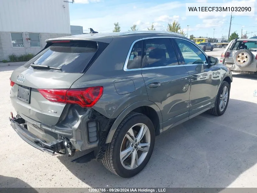 WA1EECF33M1032090 2021 Audi Q3