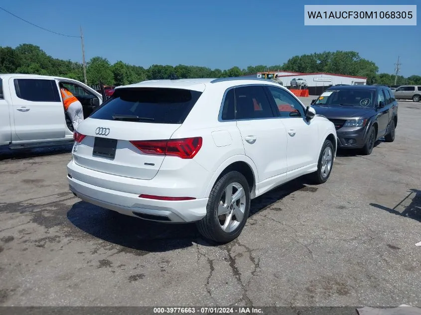 2021 Audi Q3 Premium 40 Tfsi Quattro Tiptronic VIN: WA1AUCF30M1068305 Lot: 39776663