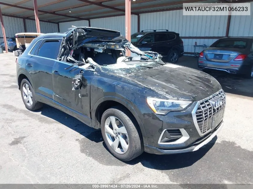 2021 Audi Q3 Premium 40 Tfsi Quattro Tiptronic VIN: WA1AUCF32M1066233 Lot: 39961424