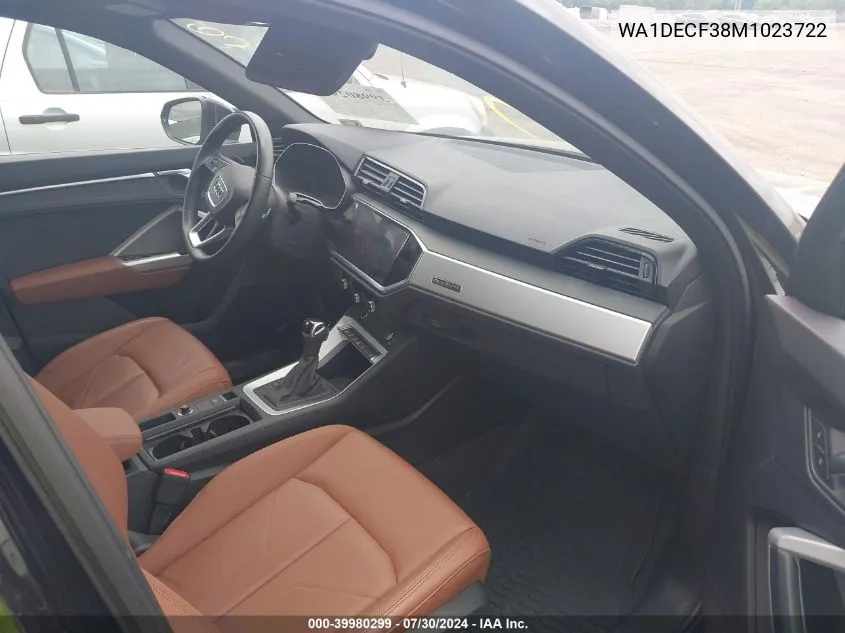 2021 Audi Q3 Premium 45 Tfsi S Line Quattro Tiptronic VIN: WA1DECF38M1023722 Lot: 39980299