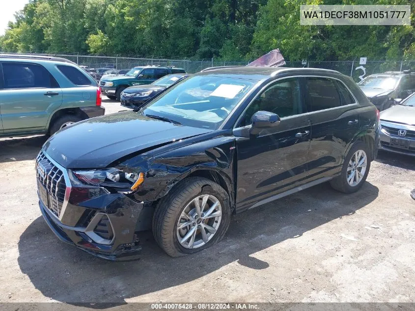 WA1DECF38M1051777 2021 Audi Q3 Premium 45 Tfsi S Line Quattro Tiptronic