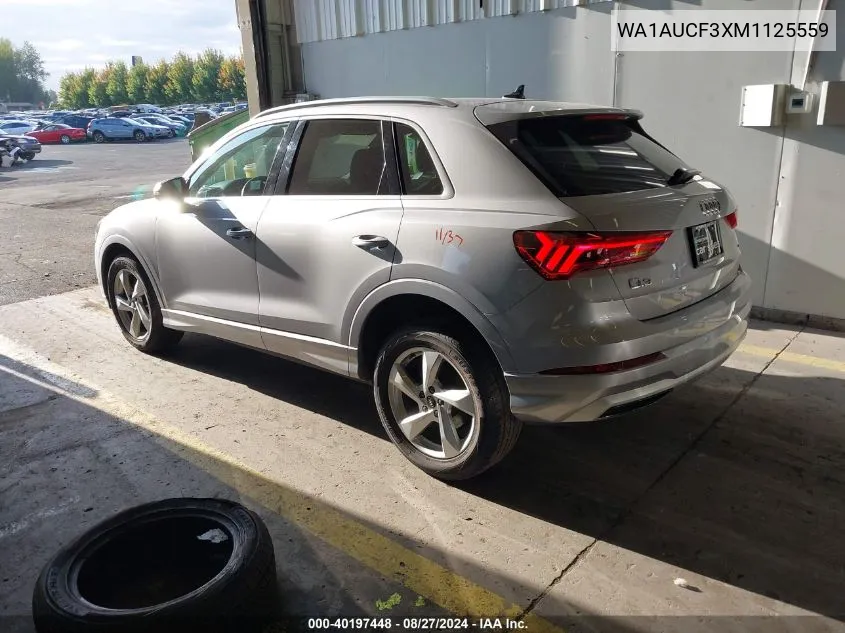 WA1AUCF3XM1125559 2021 Audi Q3 Premium 40 Tfsi Quattro Tiptronic