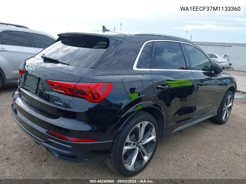 WA1EECF37M1133360 2021 Audi Q3 Premium Plus 45 Tfsi S Line Quattro Tiptronic