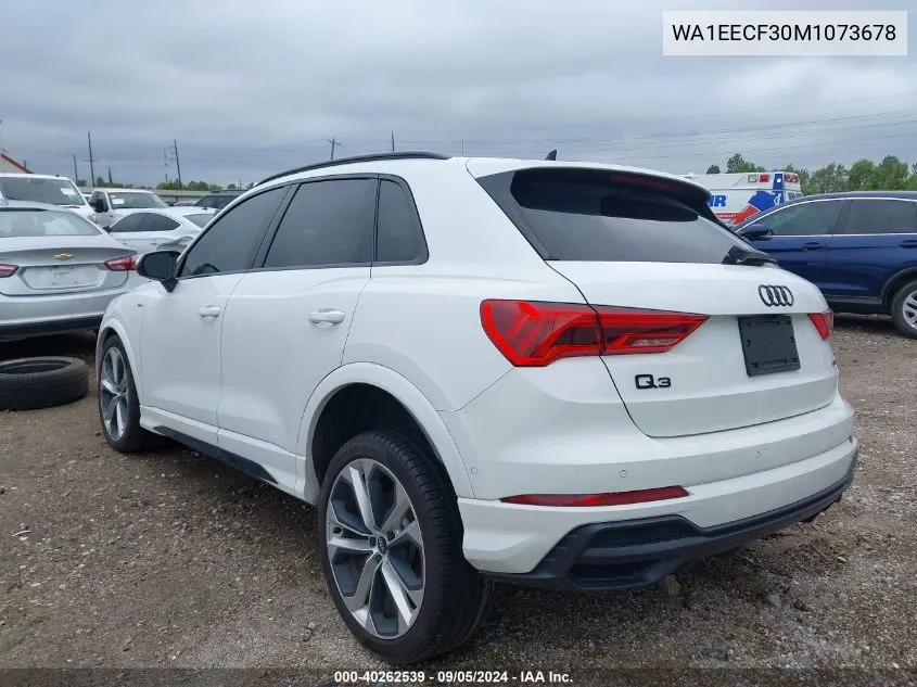 2021 Audi Q3 Premium Plus S Line 45 VIN: WA1EECF30M1073678 Lot: 40262539