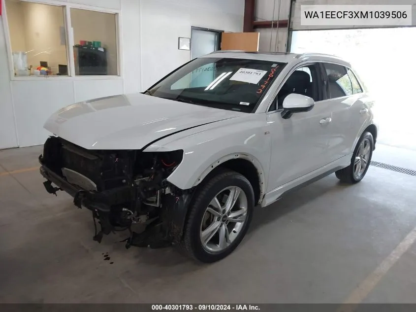 WA1EECF3XM1039506 2021 Audi Q3 Premium Plus 45 Tfsi S Line Quattro Tiptronic