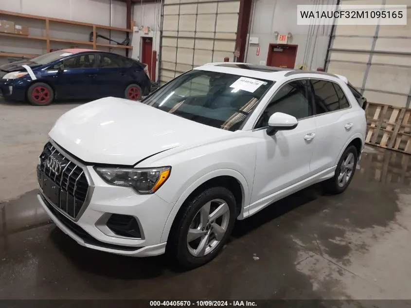 2021 Audi Q3 Premium 40 Tfsi Quattro Tiptronic VIN: WA1AUCF32M1095165 Lot: 40405670