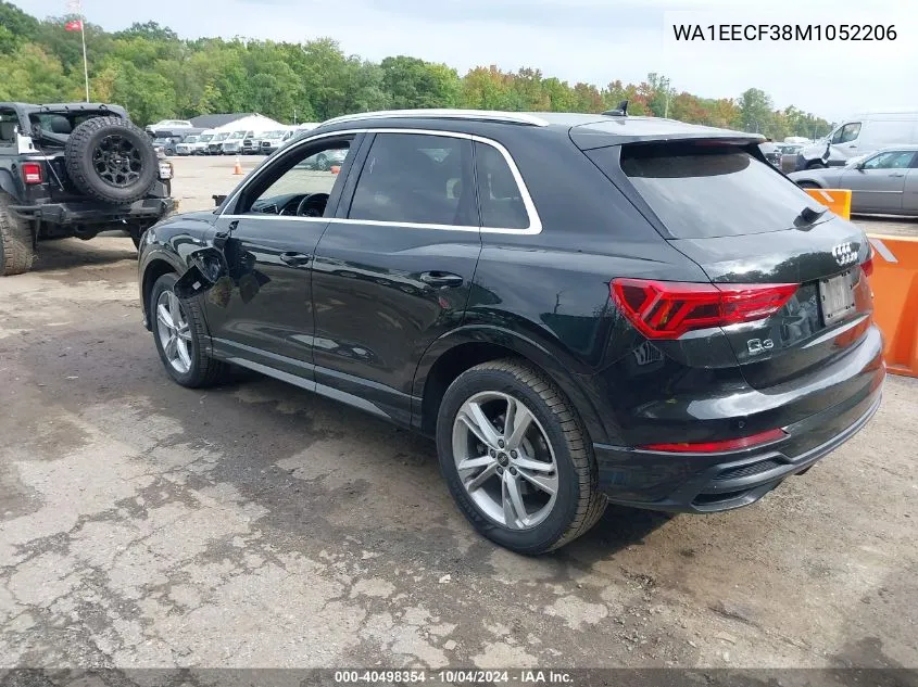 2021 Audi Q3 Premium Plus 45 Tfsi S Line Quattro Tiptronic VIN: WA1EECF38M1052206 Lot: 40498354