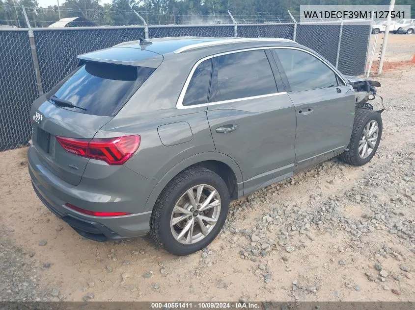 2021 Audi Q3 Premium 45 Tfsi S Line Quattro Tiptronic VIN: WA1DECF39M1127541 Lot: 40551411