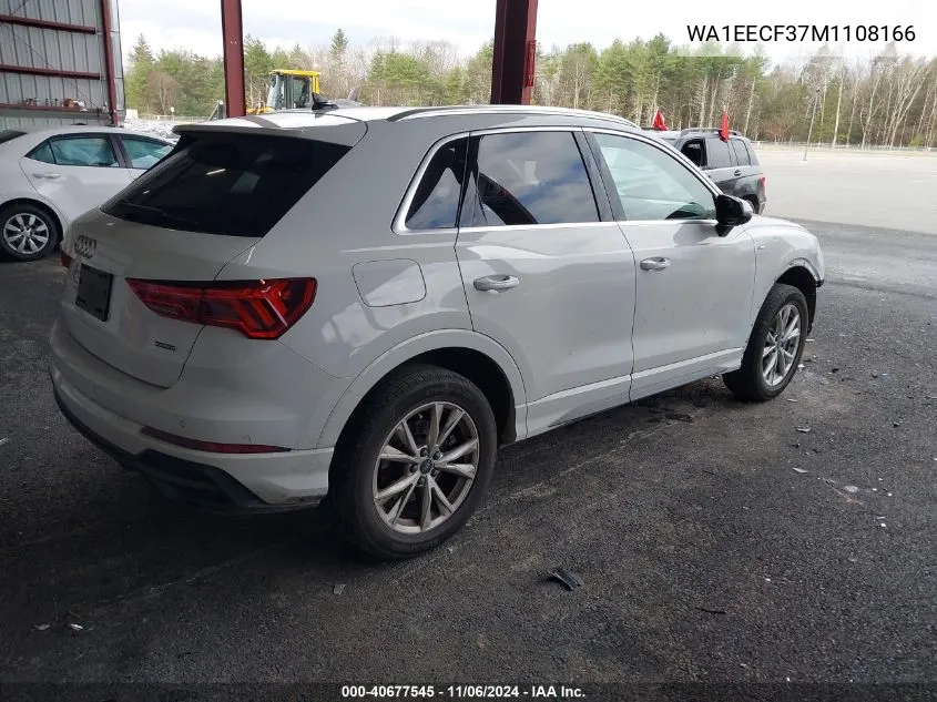 2021 Audi Q3 Premium Plus 45 Tfsi S Line Quattro Tiptronic VIN: WA1EECF37M1108166 Lot: 40677545