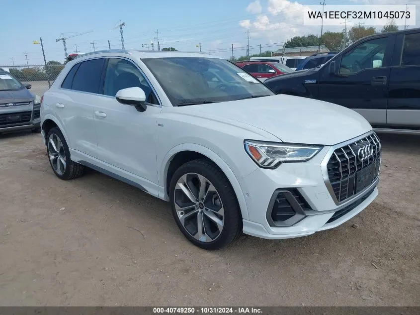 2021 Audi Q3 Premium Plus 45 Tfsi S Line Quattro Tiptronic VIN: WA1EECF32M1045073 Lot: 40749250