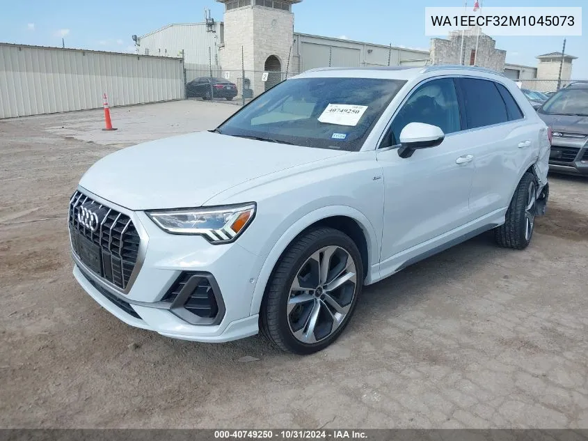 2021 Audi Q3 Premium Plus 45 Tfsi S Line Quattro Tiptronic VIN: WA1EECF32M1045073 Lot: 40749250