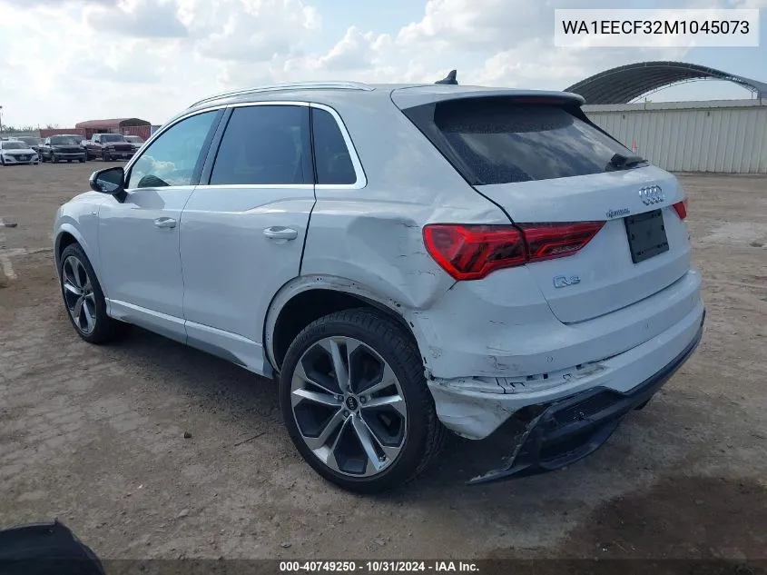 2021 Audi Q3 Premium Plus 45 Tfsi S Line Quattro Tiptronic VIN: WA1EECF32M1045073 Lot: 40749250