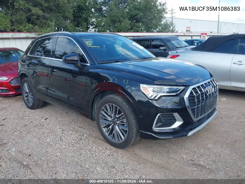 2021 Audi Q3 Premium Plus 40 Tfsi Quattro Tiptronic VIN: WA1BUCF35M1086383 Lot: 40810103