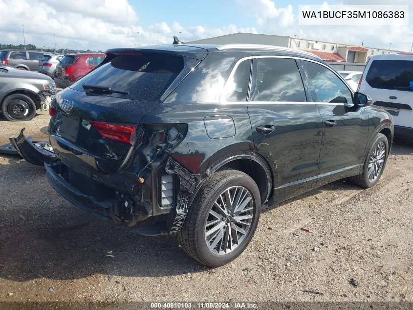 2021 Audi Q3 Premium Plus 40 Tfsi Quattro Tiptronic VIN: WA1BUCF35M1086383 Lot: 40810103