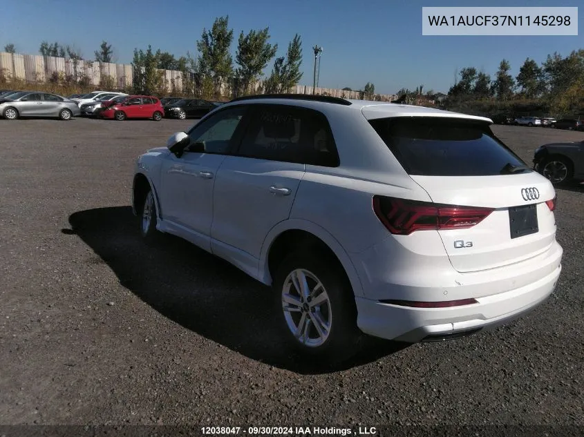 WA1AUCF37N1145298 2022 Audi Q3 Premium 40