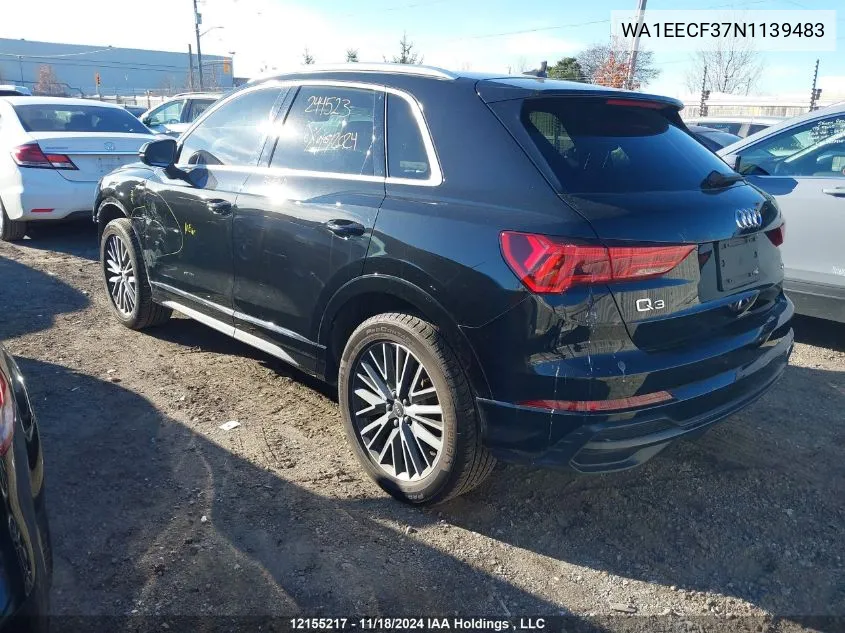 WA1EECF37N1139483 2022 Audi Q3