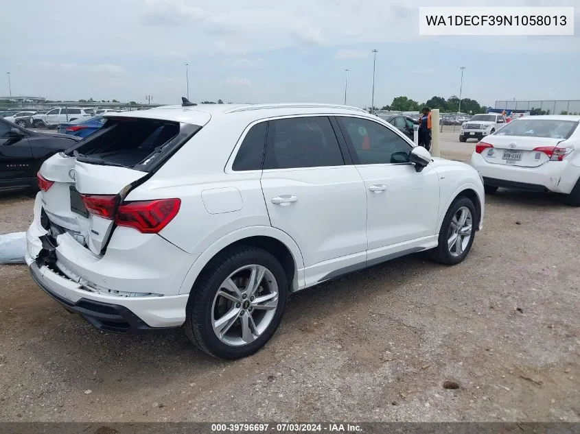 WA1DECF39N1058013 2022 Audi Q3 Premium 45 Tfsi S Line Quattro Tiptronic