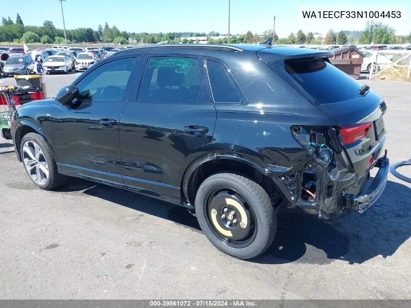 WA1EECF33N1004453 2022 Audi Q3 Premium Plus 45 Tfsi S Line Quattro Tiptronic