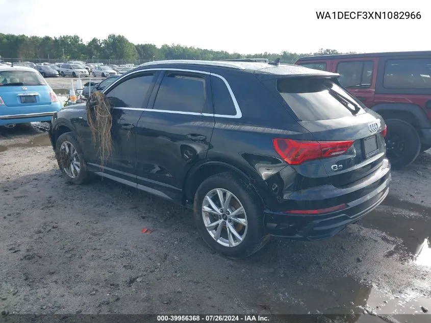 WA1DECF3XN1082966 2022 Audi Q3 Premium 45 Tfsi S Line Quattro Tiptronic