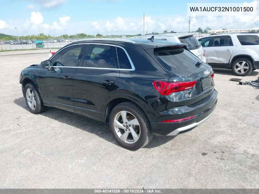 WA1AUCF32N1001500 2022 Audi Q3 Premium 40 Tfsi Quattro Tiptronic