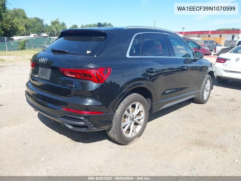 2022 Audi Q3 Premium Plus 45 Tfsi S Line Quattro Tiptronic VIN: WA1EECF39N1070599 Lot: 40261625