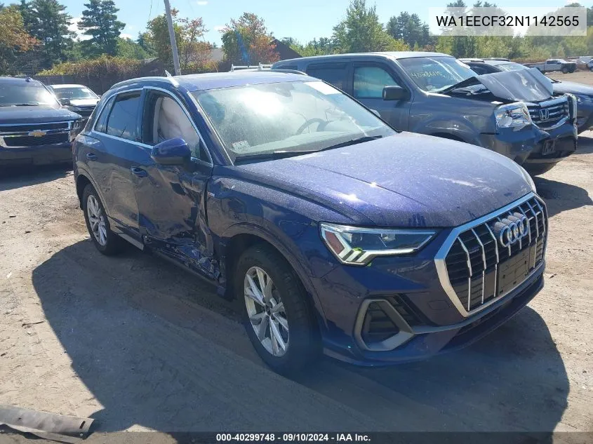 WA1EECF32N1142565 2022 Audi Q3 Premium Plus 45 Tfsi S Line Quattro Tiptronic