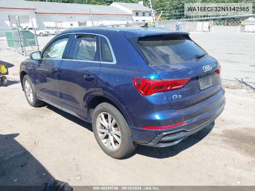 WA1EECF32N1142565 2022 Audi Q3 Premium Plus 45 Tfsi S Line Quattro Tiptronic