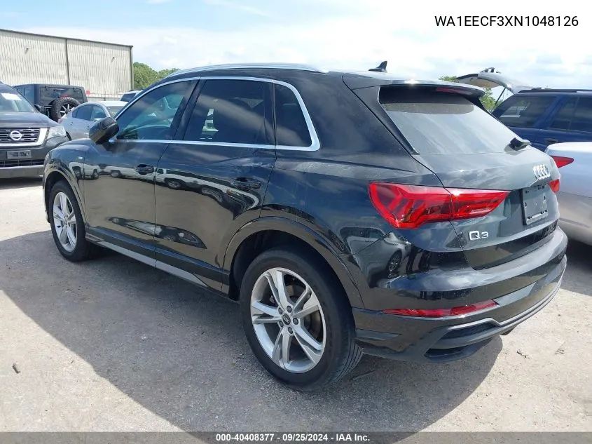 WA1EECF3XN1048126 2022 Audi Q3 Premium Plus 45 Tfsi S Line Quattro Tiptronic