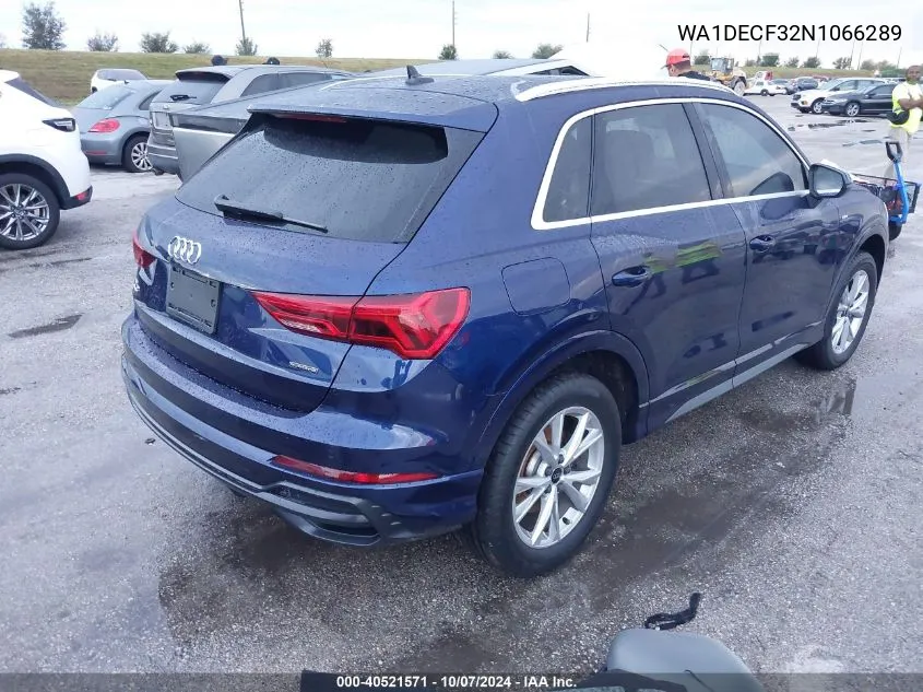 2022 Audi Q3 Premium S Line 45 VIN: WA1DECF32N1066289 Lot: 40521571