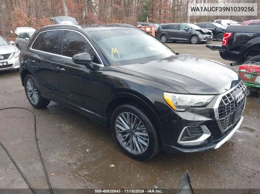 2022 Audi Q3 Premium 40 Tfsi Quattro Tiptronic VIN: WA1AUCF39N1039256 Lot: 40820843