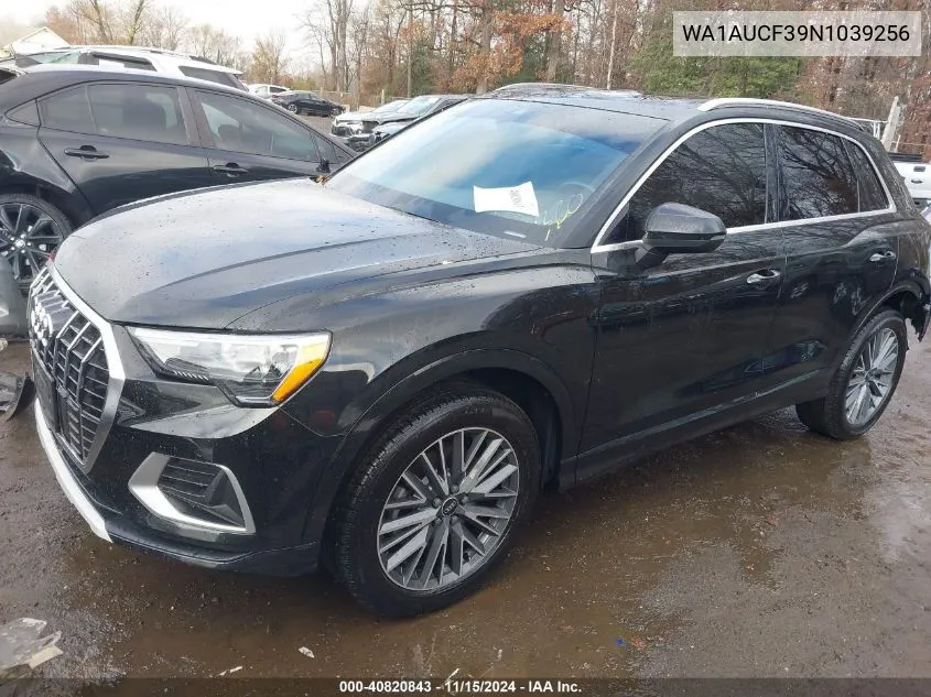 2022 Audi Q3 Premium 40 Tfsi Quattro Tiptronic VIN: WA1AUCF39N1039256 Lot: 40820843