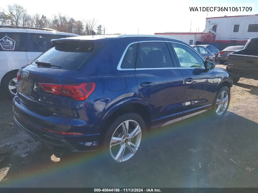 WA1DECF36N1061709 2022 Audi Q3 Premium 45 Tfsi S Line Quattro Tiptronic