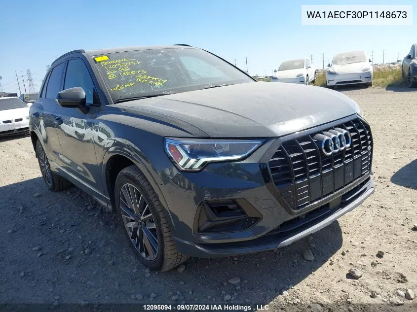 2023 Audi Q3 VIN: WA1AECF30P1148673 Lot: 12095094